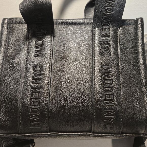 Madden NYC Black Satchel Top Handle Bag with Detachable Strap & Coin Purse - Picture 3 of 9